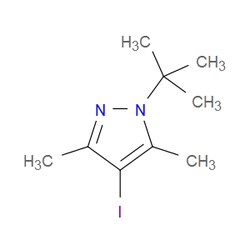 Aobchem&nbsp;1-(1 1-Dimethylethyl)-4-iodo-3 5-dimethyl-1H-pyrazole | ≥95% | CAS 647824-49-5 | C9H15IN2 | 1g