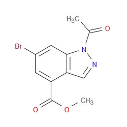 Aobchem&nbsp;1H-Indazole-4-carboxylic acid  1-acetyl-6-bromo-  methyl ester | ≥95% | CAS 1346597-55-4 | C11H9BrN2O3 | 1g