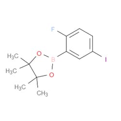 Aobchem&nbsp;2-(2-Fluoro-5-iodophenyl)-4 4 5 5-tetramethyl-1 3 2-dioxaborolane | ≥97% | CAS 2379792-68-2 | C12H15BFIO2 | 1g