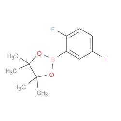 Aobchem&nbsp;2-(2-Fluoro-5-iodophenyl)-4 4 5 5-tetramethyl-1 3 2-dioxaborolane | ≥97% | CAS 2379792-68-2 | C12H15BFIO2 | 500mg