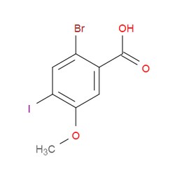 Aobchem&nbsp;2-Bromo-4-iodo-5-methoxybenzoic acid | ≥95% | CAS 2090450-64-7 | C8H6BrIO3 | 250mg