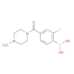 Aobchem&nbsp;2-Fluoro-4-(4-methylpiperazine-1-carbonyl)phenylboronic acid | ≥95% | CAS 1454901-23-5 | C12H16BFN2O3 | 500mg