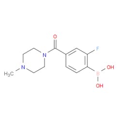 Aobchem&nbsp;2-Fluoro-4-(4-methylpiperazine-1-carbonyl)phenylboronic acid | ≥95% | CAS 1454901-23-5 | C12H16BFN2O3 | 250mg