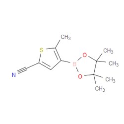 Aobchem&nbsp;5-Methyl-4-(4 4 5 5-tetramethyl-1 3 2-dioxaborolan-2-yl)-2-thiophenecarbonitrile | ≥95% | CAS 1314941-27-9 | C12H16BNO2S | 500mg