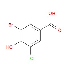 Aobchem&nbsp;3-Bromo-5-chloro-4-hydroxybenzoic acid | ≥97% | CAS 118276-15-6 | C7H4BrClO3 | 5g