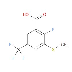 Aobchem&nbsp;2-Fluoro-3-(methylthio)-5-(trifluoromethyl)benzoic acid | ≥97% | CAS 2734778-07-3 | C9H6F4O2S | 5g