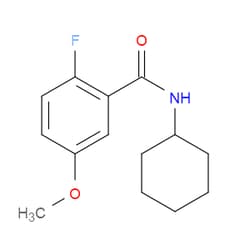 Aobchem&nbsp;N-cyclohexyl-2-fluoro-5-methoxybenzamide | ≥97% | CAS 1543026-16-9 | C14H18FNO2 | 5g