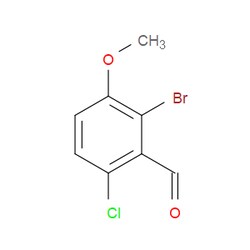 Aobchem&nbsp;2-Bromo-6-chloro-3-methoxybenzaldehyde | ≥97% | CAS 2089650-49-5 | C8H6BrClO2 | 5g