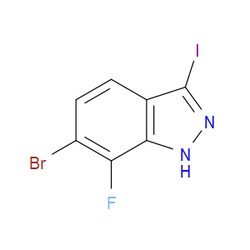 Aobchem&nbsp;6-Bromo-7-fluoro-3-iodo-1H-indazole | ≥95% | CAS 2432848-78-5 | C7H3BrFIN2 | 5g