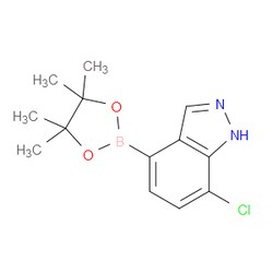 Aobchem&nbsp;7-Chloro-1H-indazole-4-boronic acid pinacol ester | ≥97% | CAS 1186334-62-2 | C13H16BClN2O2 | 1g