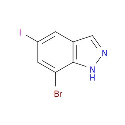 Aobchem&nbsp;7-Bromo-5-iodo-1H-indazole | ≥95% | CAS 2870012-01-2 | C7H4BrIN2 | 5g
