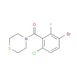 Aobchem&nbsp;(3-Bromo-6-chloro-2-fluorophenyl)(thiomorpholino)methanone | ≥97% | CAS 2586125-90-6 | C11H10BrClFNOS | 250mg