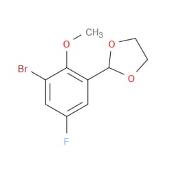 Aobchem&nbsp;2-(3-Bromo-5-fluoro-2-methoxyphenyl)-1 3-dioxolane | ≥95% | CAS 2221812-40-2 | C10H10BrFO3 | 250mg