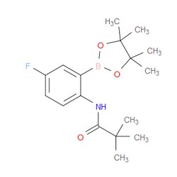 Aobchem&nbsp;N-(4-fluoro-2-(4 4 5 5-tetramethyl-1 3 2-dioxaborolan-2-yl)phenyl)pivalamide | ≥95% | CAS 2246896-64-8 | C17H25BFNO3 | 1g