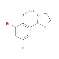Aobchem&nbsp;2-(3-Bromo-5-fluoro-2-methoxyphenyl)-1 3-dioxolane | ≥95% | CAS 2221812-40-2 | C10H10BrFO3 | 1g