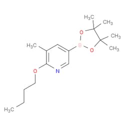 Aobchem&nbsp;2-Butoxy-3-methyl-5-(4 4 5 5-tetramethyl-1 3 2-dioxaborolan-2-yl)pyridine | ≥97% | CAS 1375303-05-1 | C16H26BNO3 | 500mg