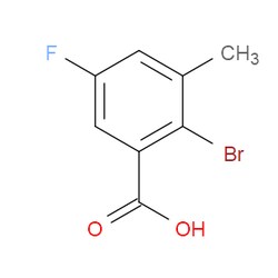 Aobchem&nbsp;2-Bromo-5-fluoro-3-methylbenzoic acid | ≥95% | CAS 1319196-92-3 | C8H6BrFO2 | 500mg