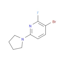 Aobchem&nbsp;3-Bromo-2-fluoro-6-(pyrrolidin-1-yl)pyridine | 95% | CAS 1228666-43-0 | C9H10BrFN2 | 250mg