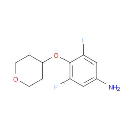 Aobchem&nbsp;3 5-Difluoro-4-[(tetrahydro-2H-pyran-4-yl)oxy]benzenamine | ≥95% | CAS 1248914-51-3 | C11H13F2NO2 | 250mg