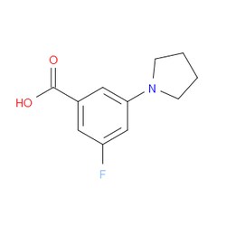Aobchem&nbsp;3-Fluoro-5-pyrrolidin-1-ylbenzoic acid | ≥97% | CAS 874133-18-3 | C11H12FNO2 | 10g