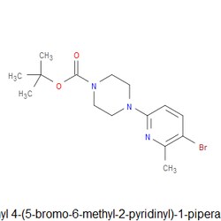 Aobchem&nbsp;1 1-Dimethylethyl 4-(5-bromo-6-methyl-2-pyridinyl)-1-piperazinecarboxylate | ≥97% | CAS 1289040-88-5 | C15H22BrN3O2 | 10g
