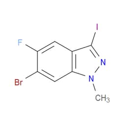 Aobchem&nbsp;6-Bromo-5-fluoro-3-iodo-1-methyl-1H-indazole | ≥95% | CAS 1286734-96-0 | C8H5BrFIN2 | 10g