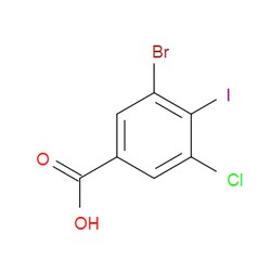 Aobchem&nbsp;3-Bromo-5-chloro-4-iodobenzoic acid | ≥97% | CAS 1541309-67-4 | C7H3BrClIO2 | 10g