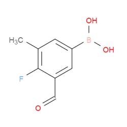 Aobchem&nbsp;4-Fluoro-3-formyl-5-methylphenylboronic acid | ≥97% | CAS 1310384-23-6 | C8H8BFO3 | 10g
