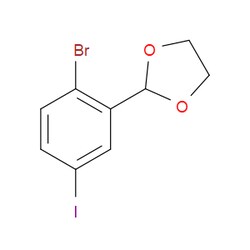 Aobchem&nbsp;2-(2-Bromo-5-iodophenyl)-1 3-dioxolane | ≥97% | CAS 2221812-24-2 | C9H8BrIO2 | 10g