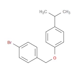 Aobchem&nbsp;Benzene  1-bromo-4-[[4-(1-methylethyl)phenoxy]methyl]- |  ≥97% |  CAS 1309932-99-7 |  C16H17BrO |  10g