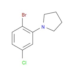 Aobchem&nbsp;1-(2-Bromo-5-chlorophenyl)pyrrolidine |  ≥97% |  CAS 1257664-93-9 |  C10H11BrClN |  25g
