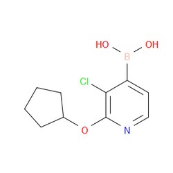 Aobchem&nbsp;3-Chloro-2-(cyclopentyloxy)pyridine-4-boronic acid |  ≥97% |  CAS 2096337-04-9 |  C10H13BClNO3 |  25g