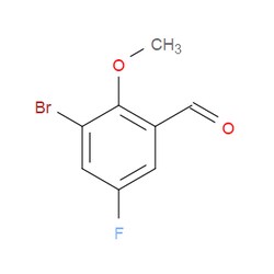 Aobchem&nbsp;3-Bromo-5-fluoro-2-methoxybenzaldehyde |  ≥97% |  CAS 1009093-60-0 |  C8H6BrFO2 |  10g