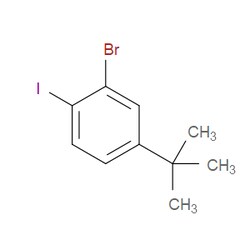 Aobchem&nbsp;2-Bromo-4-tert-butyl-1-iodo-benzene |  ≥97% |  CAS 860435-39-8 |  C10H12BrI |  5g