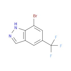 Aobchem&nbsp;7-Bromo-5-(trifluoromethyl)-1H-indazole |  ≥97% |  CAS 1100212-66-5 |  C8H4BrF3N2 |  500mg