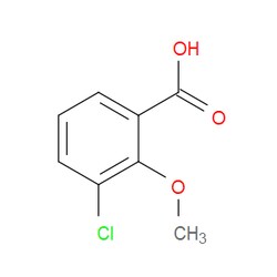 Aobchem&nbsp;3-Chloro-2-methoxybenzoic acid |  ≥97% |  CAS 3260-93-3 |  C8H7ClO3 |  25g