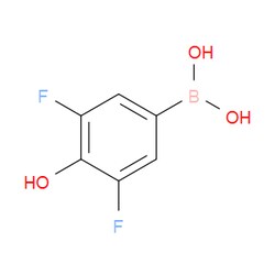 Aobchem&nbsp;3 5-Difluoro-4-hydroxyphenylboronic acid |  ≥97% |  CAS 1132666-81-9 |  C6H5BF2O3 |  25g