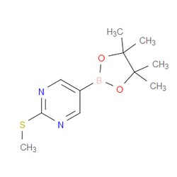 Aobchem&nbsp;2-(Methylthio)pyrimidine-5-boronic acid pinacol ester |  ≥97% |  CAS 940284-18-4 |  C11H17BN2O2S |  500mg