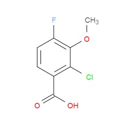 Aobchem&nbsp;2-Chloro-4-fluoro-3-methoxybenzoic acid |  ≥97% |  CAS 1055968-55-2 |  C8H6ClFO3 |  250mg
