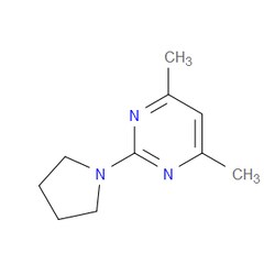 Aobchem&nbsp;4 6-Dimethyl-2-(1-pyrrolidinyl)pyrimidine |  ≥97% |  CAS 24306-25-0 |  C10H15N3 |  500mg
