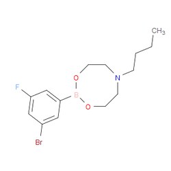Aobchem&nbsp;3-Bromo-5-fluorophenylboronic acid N-butyldiethanolamine ester |  ≥97% |  CAS 1190989-06-0 |  C14H20BBrFNO2 |  25g