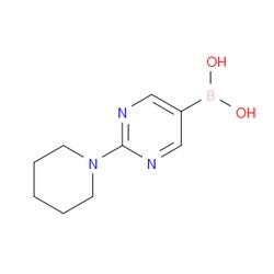 Aobchem&nbsp;2-(Piperidine-1-yl)pyrimidine-5-boronic acid |  ≥97% |  CAS 1002128-86-0 |  C9H14BN3O2 |  500mg