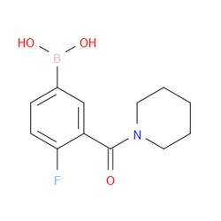 Aobchem&nbsp;4-Fluoro-3-(piperidine-1-carbonyl)phenylboronic acid |  ≥97% |  CAS 874219-30-4 |  C12H15BFNO3 |  10g