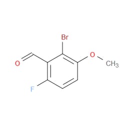 Aobchem&nbsp;2-Bromo-6-fluoro-3-methoxybenzaldehyde |  ≥97% |  CAS 154650-22-3 |  C8H6BrFO2 |  500mg