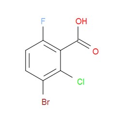 Aobchem&nbsp;3-Bromo-2-chloro-6-fluorobenzoic acid |  ≥97% |  CAS 1114809-13-0 |  C7H3BrClFO2 |  1g