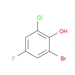 Aobchem&nbsp;2-Bromo-6-chloro-4-fluorophenol |  ≥97% |  CAS 886499-83-8 |  C6H3BrClFO |  5g
