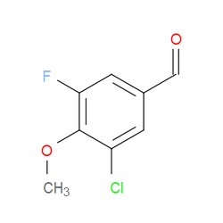 Aobchem&nbsp;3-Chloro-5-fluoro-4-methoxybenzaldehyde |  ≥97% |  CAS 177994-49-9 |  C8H6ClFO2 |  500mg