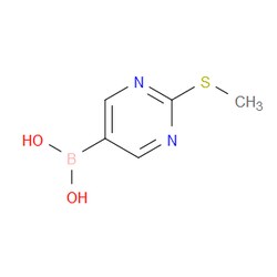 Aobchem&nbsp;2-(Methylthio)pyrimidine-5-boronic acid |  ≥97% |  CAS 348098-29-3 |  C5H7BN2O2S |  5g