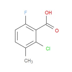 Aobchem&nbsp;2-Chloro-6-fluoro-3-methylbenzoic acid |  ≥97% |  CAS 32890-89-4 |  C8H6ClFO2 |  25g