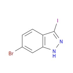 Aobchem&nbsp;6-Bromo-3-iodo-1H-indazole |  ≥97% |  CAS 885521-88-0 |  C7H4BrIN2 |  25g